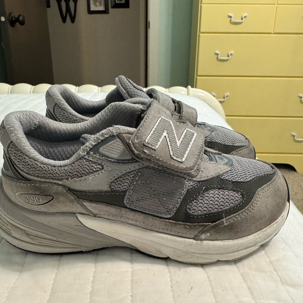 New Balance Kids' Gray and White Sneakers